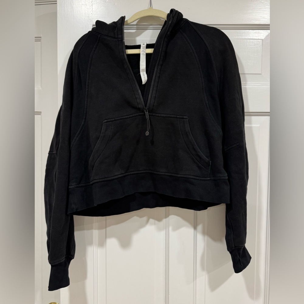 Lu Lu Lemon Scuba Black Women's Hoodie Top